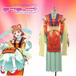 Cosplayfly LoveLive!SunShine!! Aqours Takami Chika Cosplay Costume Adult Outfit Valentine Tanabata Awakening