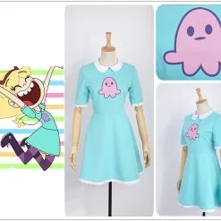 Cosplayfly Child Size Star Vs.the Forces Of Evil Magic Princess Star Butterfly Dress Cosplay Costume Socks Star Bag