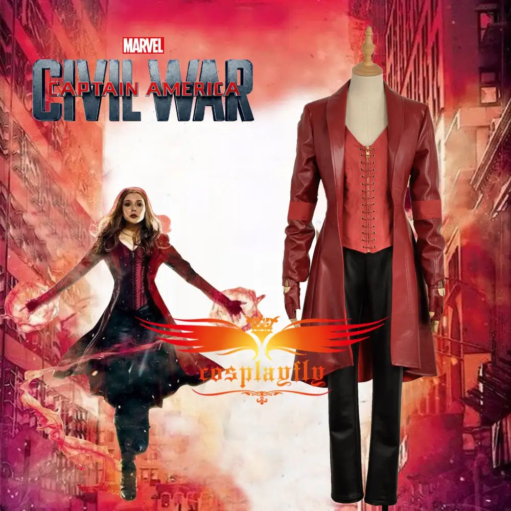 Cosplayfly Captain America 3: Civil War Avengers Wanda Maximoff Scarlet Witch Cosplay Costume 1 Cosplayfly Captain America 3: Civil War Avengers Wanda Maximoff Scarlet Witch Cosplay Costume