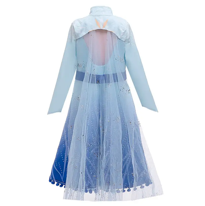 Cosplayfly 2019 New Disney Anime Movie Frozen 2 Princess Elsa Child Version Cosplay Costume For Halloween Carnival Party – Image 4