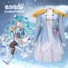 Cosplayfly 2020 New Vocaloid Snow Miku Hatsune Miku Blue Uniform Cosplay Costume For Halloween Carnival