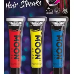 Smiffys 3 Colorations Mèches De Cheveux UV Néon – Moon Glow