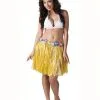 Jupe Hawaïenne Courte Jaune Adulte