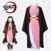 Cosplayfly Anime Demon Slayer: Kimetsu No Yaiba Kamado Nezuko Cosplay Costume Halloween Carnival Adult Outfit Version B
