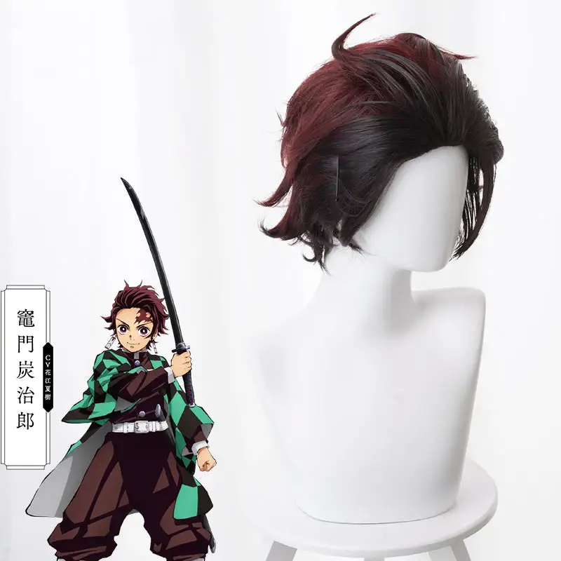 Cosplayfly Anime Demon Slayer :Kimetsu No Yaiba Kamado Tanjirou Short Red Brown Cosplay Wig Cosplay For Boys Adult Men Halloween Carnival Party 1 Cosplayfly Anime Demon Slayer :Kimetsu No Yaiba Kamado Tanjirou Short Red Brown Cosplay Wig Cosplay For Boys Adult Men Halloween Carnival Party