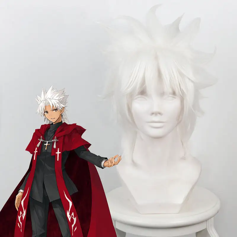 Cosplayfly Anime Fate/Grand Order/Apocrypha Amakusa Shirou Tokisada Kotomine White Fluffy Layered Cosplay Wig Cosplay For Adult Women Halloween Carnival 1 Cosplayfly Anime Fate/Grand Order/Apocrypha Amakusa Shirou Tokisada Kotomine White Fluffy Layered Cosplay Wig Cosplay For Adult Women Halloween Carnival