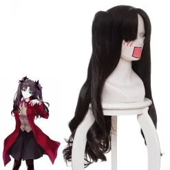 Cosplayfly Anime Fate/stay Night/EXTRA Tohsaka Rin Wave Ponytails Cosplay Wig Cosplay For Adult Women Halloween Carnival