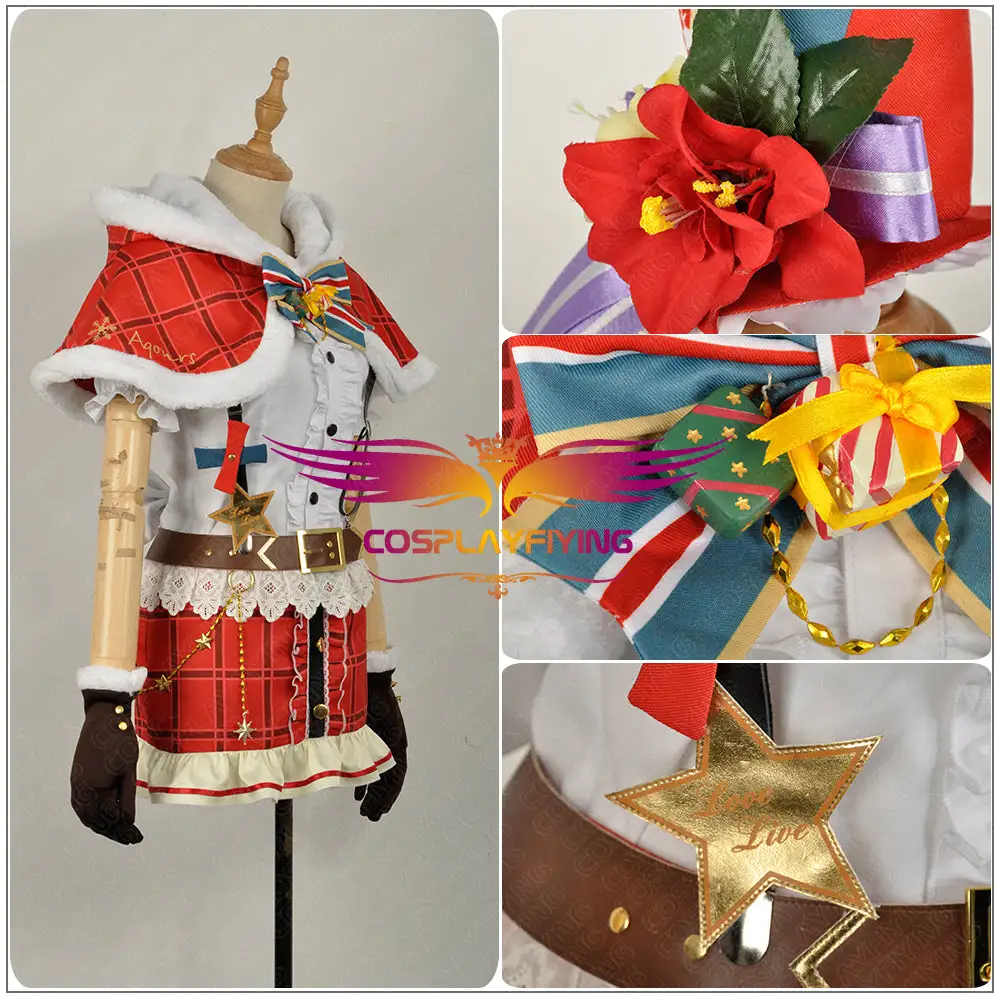 Cosplayfly LoveLive!SunShine!! Aqours Kanan Matsuura Christmas Cosplay Costume For Halloween Carnival – Image 5