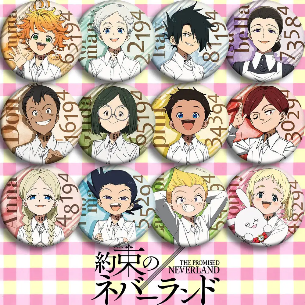 Cosplayfly Anime The Promised Neverland 12 Types Badge Emblem Cosplay Props Accessories