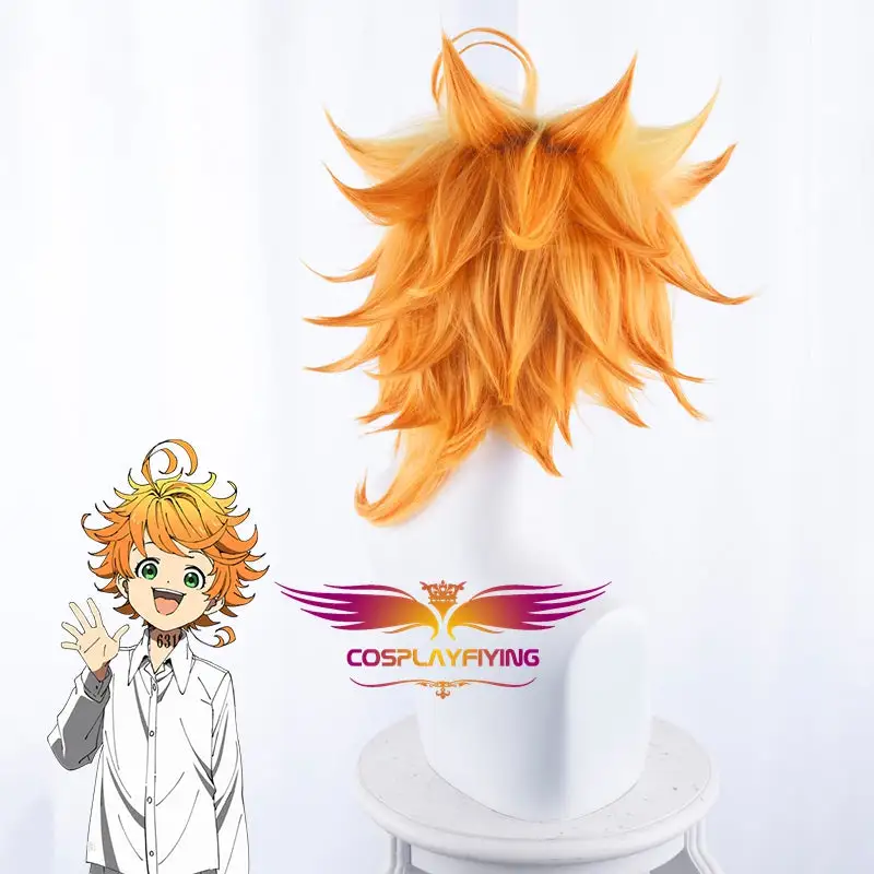 Cosplayfly Anime The Promised Neverland Emma Short Yellow Orange Curly Cosplay Wig Cosplay For Boys Adult Men Halloween Carnival Party 3 Cosplayfly Anime The Promised Neverland Emma Short Yellow Orange Curly Cosplay Wig Cosplay For Boys Adult Men Halloween Carnival Party – Image 3