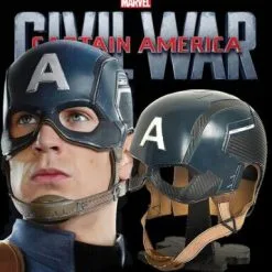 Cosplayfly Avengers Captain America Civil War Steve Roger Blue Helmet Cosplay Prop Mask FRP Metal (Head Circumference 59CM Or 63CM)