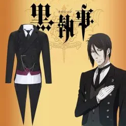 Cosplayfly Black Butler Kuroshitsuji Sebastian Cosplay Costume Adult Men Outfit