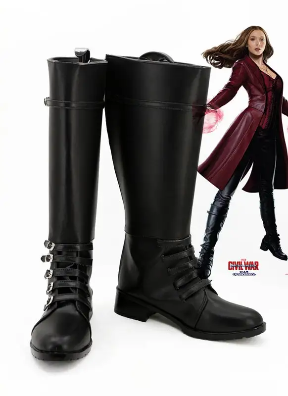 Cosplayfly Captain America: Civil War Scarlet Witch Wanda Django Maximoff Cosplay Shoes Boots Custom Made For Adult Men And Women 1 Cosplayfly Captain America: Civil War Scarlet Witch Wanda Django Maximoff Cosplay Shoes Boots Custom Made For Adult Men And Women