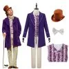 Cosplayfly Classic Movie Willy Wonka & The Chocolate Factory Willy Wonka Cosplay Costume For Halloween Carnival With Hat