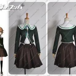 Cosplayfly Danganronpa Chihiro Fujisaki Cosplay Costume Green Top Jacket Dress Skirt Uniform Outfit Cosplay Costume