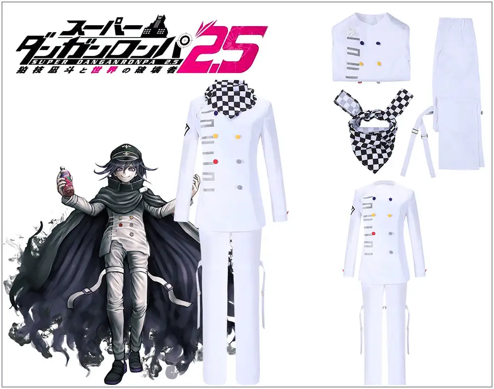 Cosplayfly Danganronpa V3: Killing Harmony Ouma Kokichi Cosplay Costume White Uniform With Cloak 2 Cosplayfly Danganronpa V3: Killing Harmony Ouma Kokichi Cosplay Costume White Uniform With Cloak – Image 2