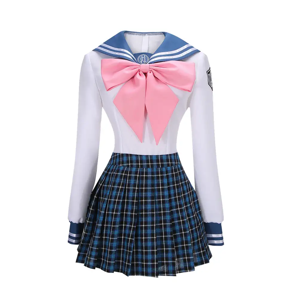 Cosplayfly Danganronpa Dangan-Ronpa Sayaka Maizono Cosplay Costume Sailor Suit Outfit With Pink Bow-Tie – Image 8
