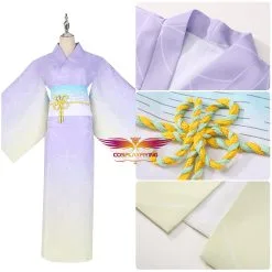 Cosplayfly Demon Slayer: Kimetsu No Yaiba Kochou Shinobu Summer Purple Flower Printed Kimono Cosplay Costume Halloween Carnival -Pas Cher Cosplay Magasin DemonSlayerKimetsunoYaibaKochouShinobuSummerPinkFlowerPrintedKimonoCosplayCostumeHalloweenCarnival 5 1400x