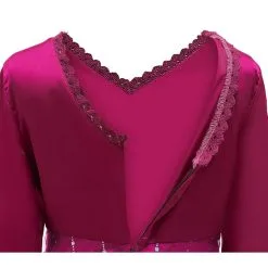 Cosplayfly 2019 New Disney Anime Movie Frozen 2 Princess Elsa Child Version Rose Red Cosplay Costume Kids Dress For Halloween Carnival Party -Pas Cher Cosplay Magasin E0963 8 1400x