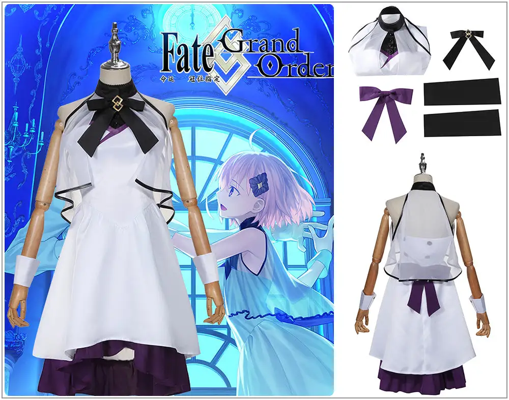 Cosplayfly FGO 5th Anniversary Project Under The Same Sky Mash Kyrielight White Dress Cosplay Costume Halloween Carnival 2 Cosplayfly FGO 5th Anniversary Project Under The Same Sky Mash Kyrielight White Dress Cosplay Costume Halloween Carnival – Image 2