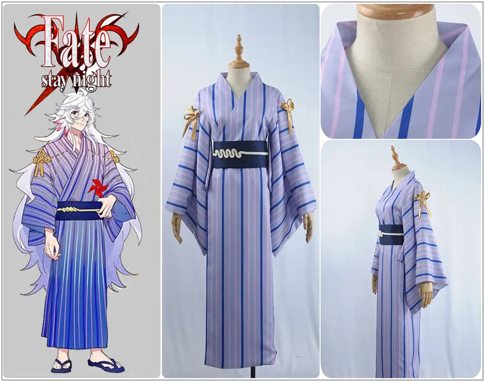 Cosplayfly Fate/Grand Order Game FGO×Google Play Merlin Bathrobe Japanese Kimono Cosplay Costume 2 Cosplayfly Fate/Grand Order Game FGO×Google Play Merlin Bathrobe Japanese Kimono Cosplay Costume – Image 2