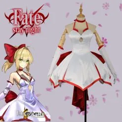 Cosplayfly Fate/Stay Night Fate/Zero Fate/Grand Order Nero Saber Lily Red Lily FGO Cosplay Costume Girls Dress Satin Sexy Skirt Outfit -Pas Cher Cosplay Magasin FateZero FateStay Night Nero Saber Lily Blue Lily Type moon 10th Anniversary Cosplay Costume 1 1400x