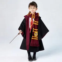 Cosplayfly Kids Cosplay Harry Potter Hogwarts Gryffindor Slytherin Ravenclaw Hufflepuff Wizard Witch Robe Autumn Winter Cosplay Costume