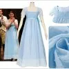 Cosplayfly Kids Version Hamilton Musical Elizabeth Schuyler Sky Blue Stage Dress Cosplay Costume Carnival Halloween