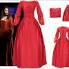 Cosplayfly Kids Version Hamilton Musical Maria Reynolds Red Stage Dress Cosplay Costume Carnival Halloween