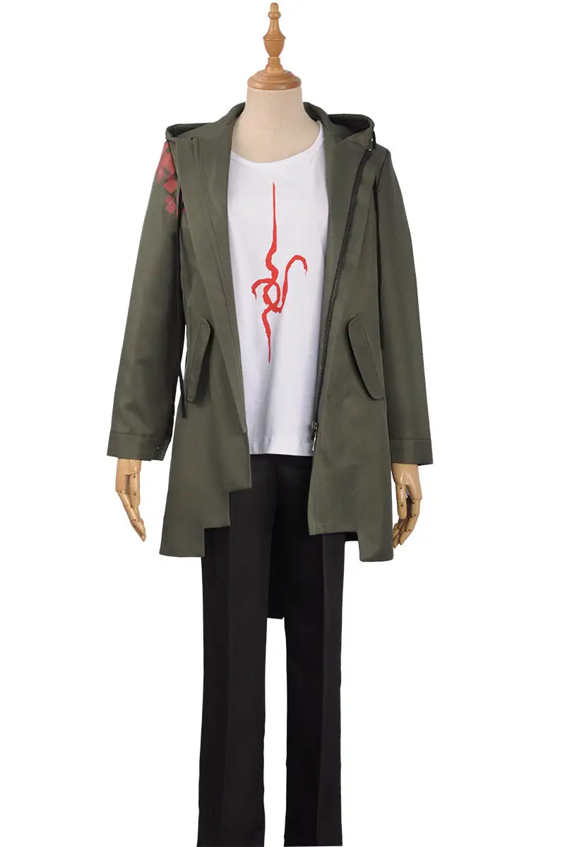 Cosplayfly Komaeda Nagito Jacket Super Danganronpa 2 Army Green Jacket Cosplay Costume Full Set – Image 7