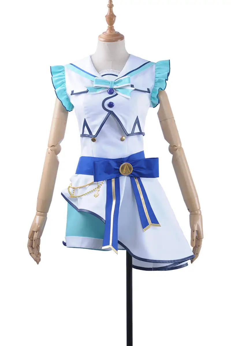 Cosplayfly LoveLive SunShine Aqours Kanan Matsuura 6th Anniversary Stage COS Cosplay Costume Custom Sexy Strapless Dress Fan-shaped Hairpin – Image 10
