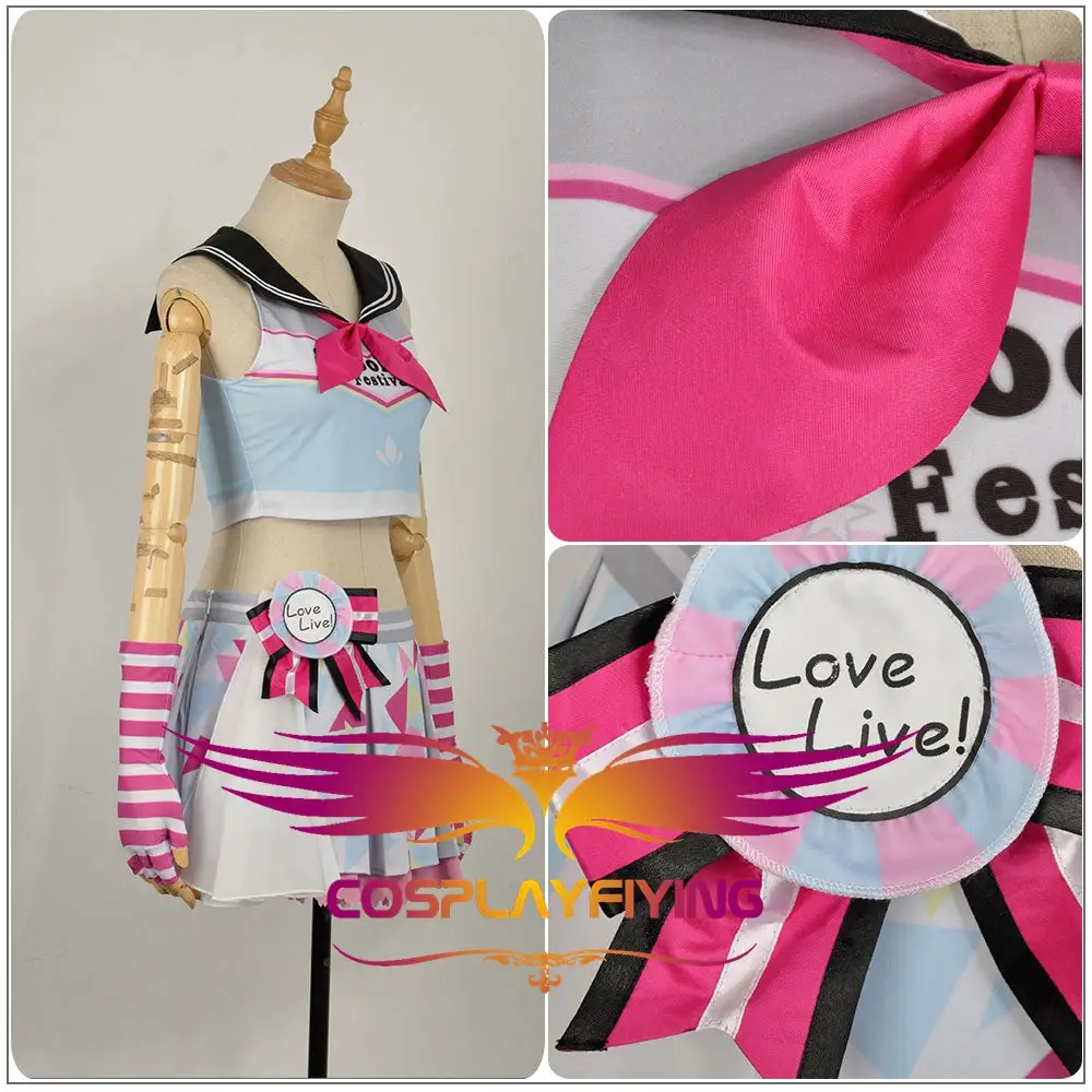 Cosplayfly LoveLive!SunShine!! Aqours Tsushima Yoshiko Cheering Squad Cheer Team Cheerleaders Awakening Cosplay Costume – Image 4