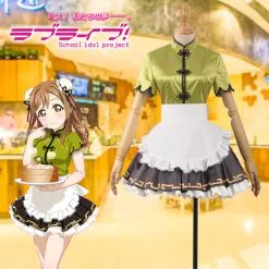 Cosplayfly LoveLive!SunShine!! Kunikida Hanamaru Stage Cheongsam Unawakened Maid Cosplay Costume