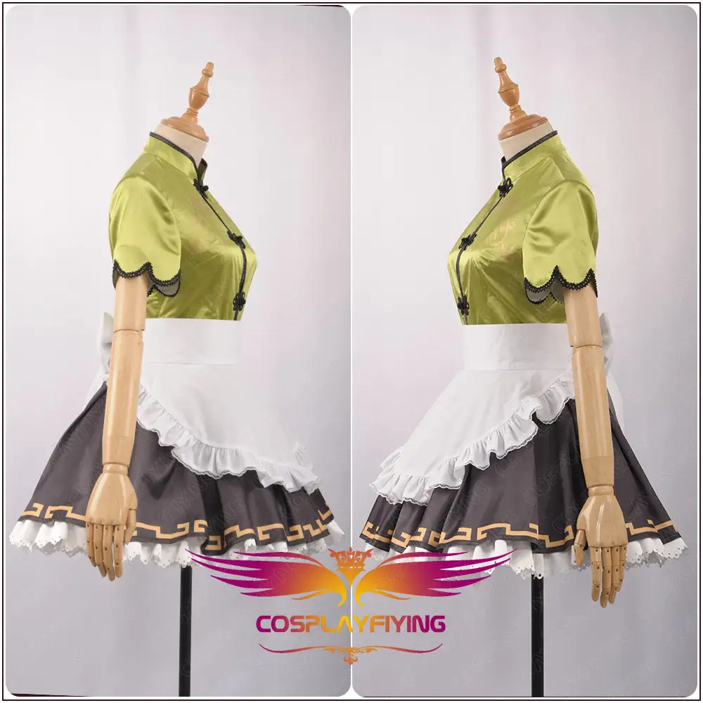 Cosplayfly LoveLive!SunShine!! Kunikida Hanamaru Stage Cheongsam Unawakened Maid Cosplay Costume – Image 4