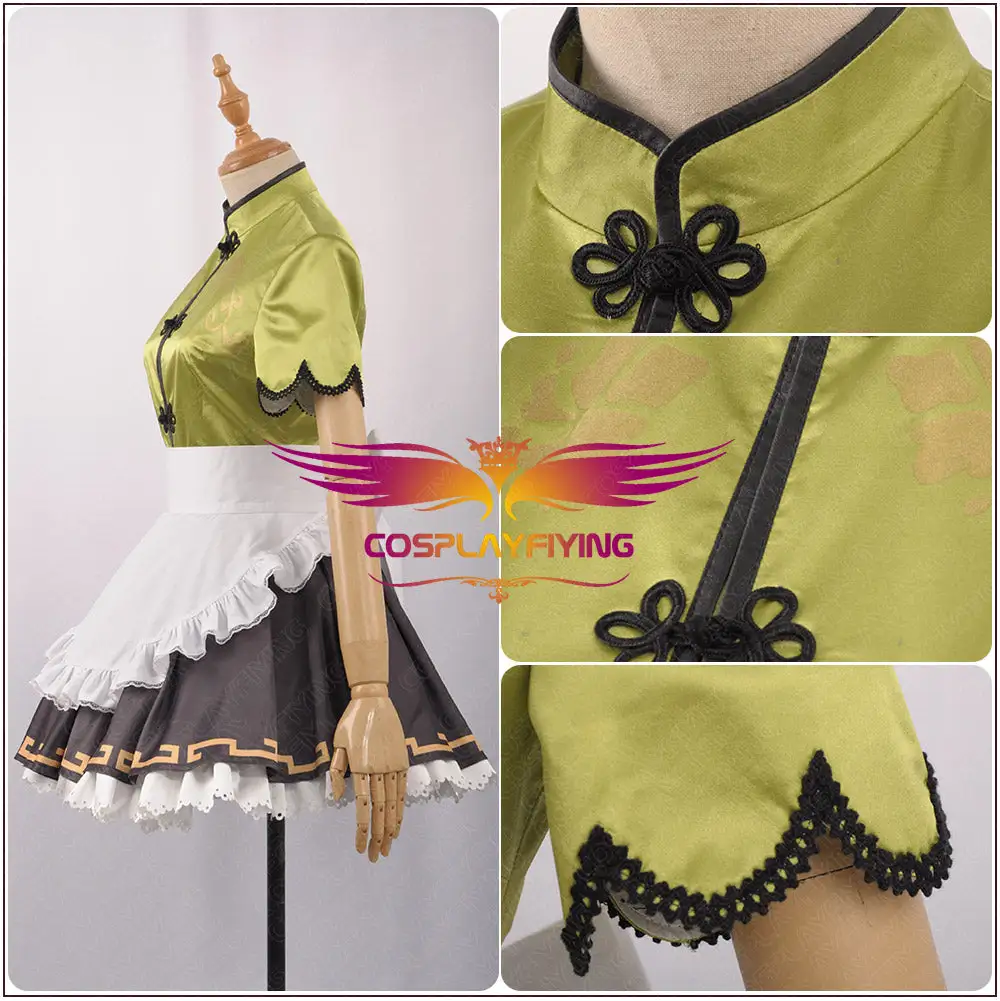 Cosplayfly LoveLive!SunShine!! Kunikida Hanamaru Stage Cheongsam Unawakened Maid Cosplay Costume – Image 5