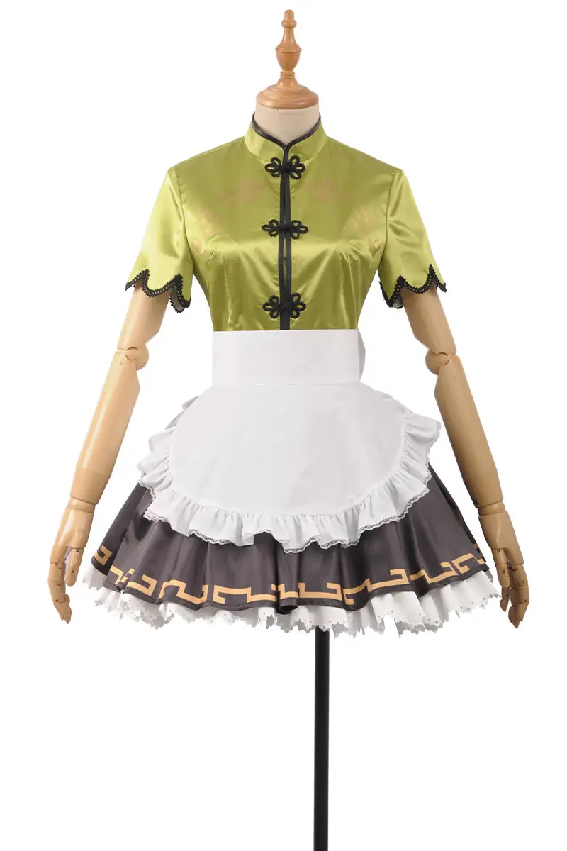 Cosplayfly LoveLive!SunShine!! Kunikida Hanamaru Stage Cheongsam Unawakened Maid Cosplay Costume – Image 8