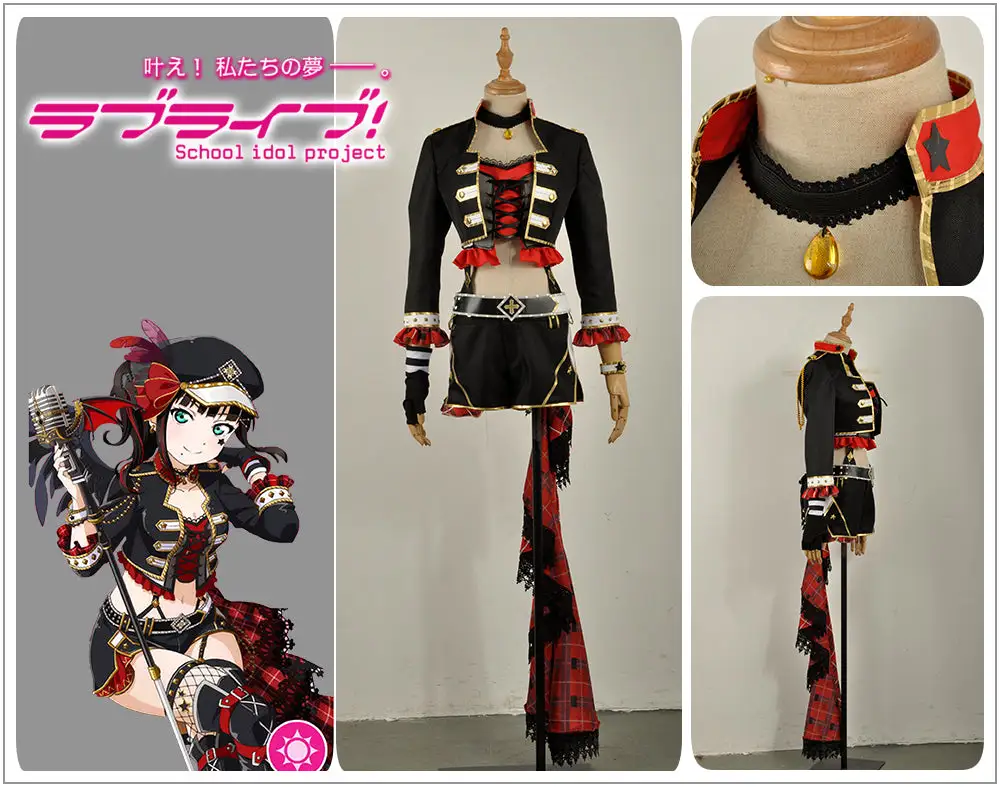 Cosplayfly LoveLive!SunShine!! Kurosawa Dia Rock Awakening Stage Uniform Cosplay Costume 2 Cosplayfly LoveLive!SunShine!! Kurosawa Dia Rock Awakening Stage Uniform Cosplay Costume – Image 2