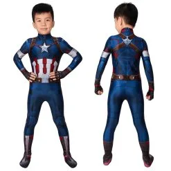 Cosplayfly Marvel Kids Cosplay Avengers: Age Of Ultron Captain America Jumpsuit Child Size Cosplay Costume
