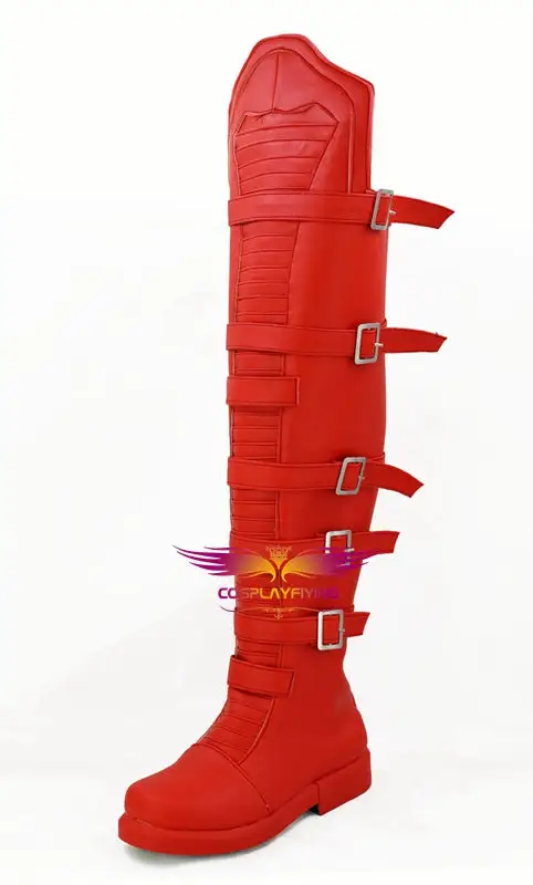 Cosplayfly Marvel Captain America Marvel V5 Red Cosplay Shoes Boots Custom Made For Adult Men And Women 4 Cosplayfly Marvel Captain America Marvel V5 Red Cosplay Shoes Boots Custom Made For Adult Men And Women – Image 4