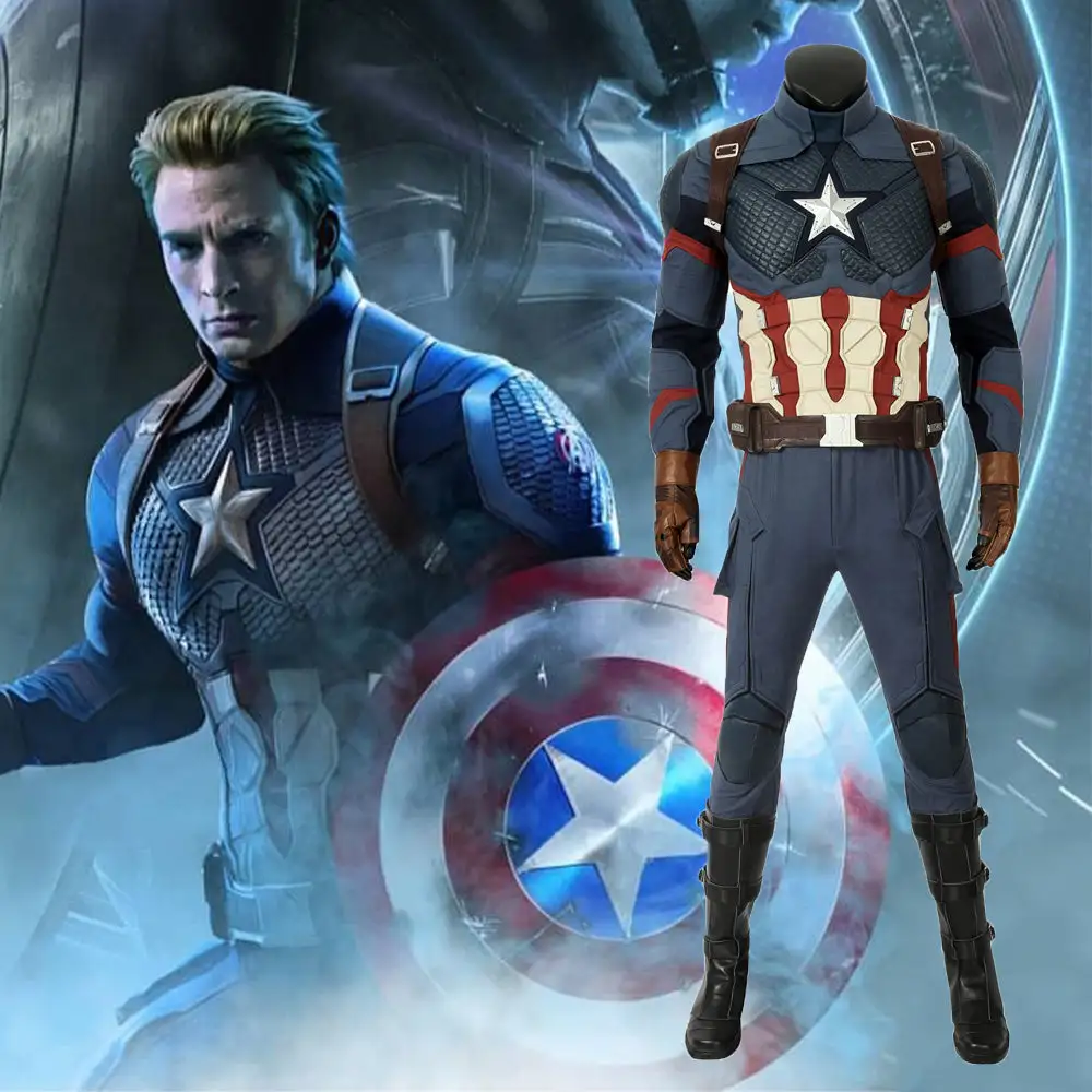 Cosplayfly Marvel Comics Avengers 4 Endgame Steven Rogers Captain America Cosplay Costume Version C For Halloween Carnival 1 Cosplayfly Marvel Comics Avengers 4 Endgame Steven Rogers Captain America Cosplay Costume Version C For Halloween Carnival