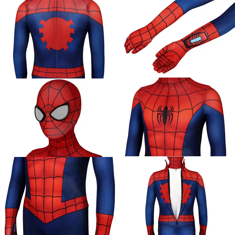 Cosplayfly Marvel Kids Cosplay Child Size Ultimate Spider-Man Season 1 Peter Parker Jumpsuit Cosplay Costume – Image 6