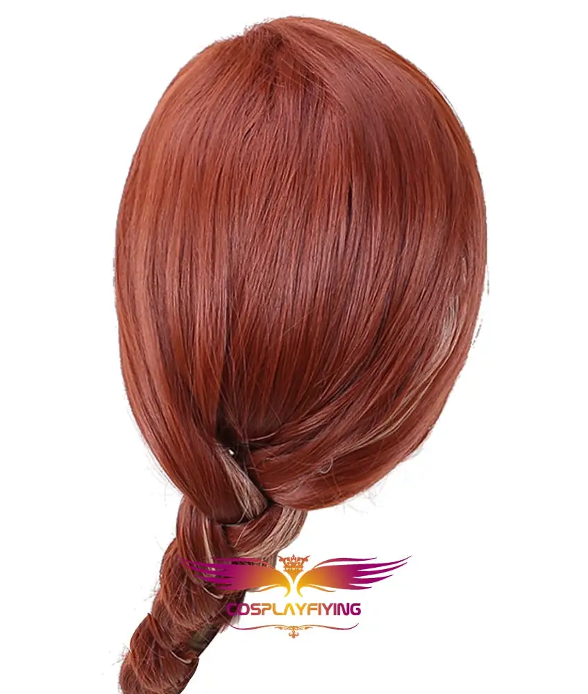 Cosplayfly Marvel Movie Avengers: Endgame Black Widow Natasha Romanoff Gradient Braid Half Long Cosplay Wig Cosplay Prop For Girls Adult Women Halloween Carnival Party – Image 2