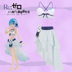 Cosplayfly Re:Life In A Different World From Zero Rem Swimsuit Cosplay Costume Halloween Carnival