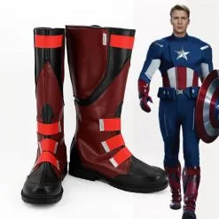 Cosplayfly The Avengers Captain America Cosplay Shoes Boots Custom Made For Adult Men And Women