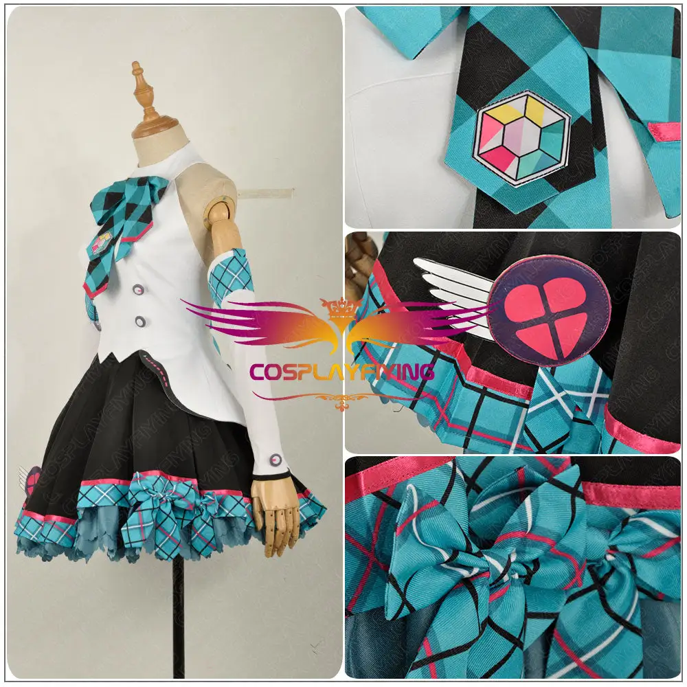 Cosplayfly VOCALOID Magic Future Concert Hatsune Miku Cosplay Costume Black Dress For Adult Women – Image 5