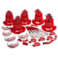 WIDMANN Accessoires Bonne Année, Rouge Pour 10 Personnes (21 Pièces) -Pas Cher Cosplay Magasin accessoires bonne annee rouge pour 10 personnes 21 pieces 2