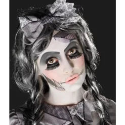 Smiffys Kit De Maquillage Poupée Abîmée, Aqua, Noir, Tatouages, Peinture Pour Visage, Cils, éponge Et Pinceau