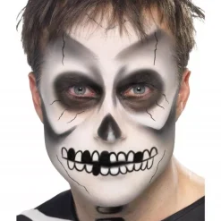 Smiffys Kit Maquillage Squelette (peinture Du Visage, Crayon Noir Et éponge)