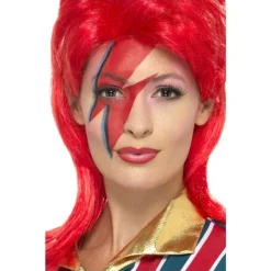 Smiffys Kit Maquillage Superstar De L'Espace Années 70 (maquillage Multicolore, Pochoir, Clair, Applicateur)