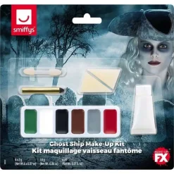 Smiffys Kit Maquillage Vaisseau Fantôme (5 Fards, Crayon Noir, Applicateur, 2 éponges)
